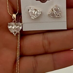 Elegant Gold Heart Jewelry Set